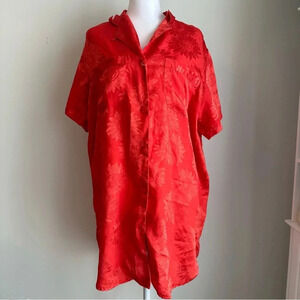 Vintage Victoria’s Secret Sunflower Print Button Up Nightgown Orange S